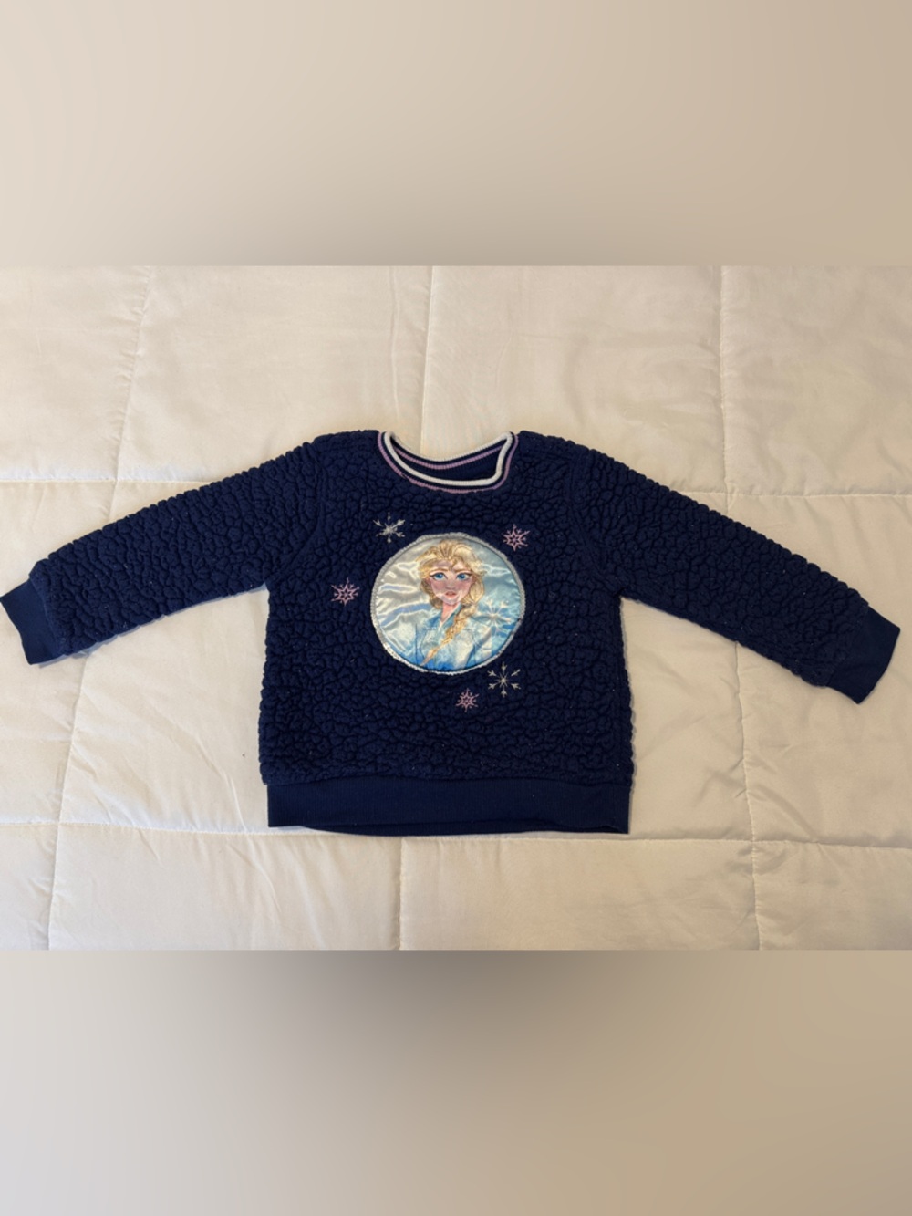 Disney Frozen II Navy Blue Fuzzy Girls' Sweatshirt